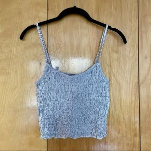 Brandy Melville Smocked Striped Crop Tank Top w/ Bows at Back Straps